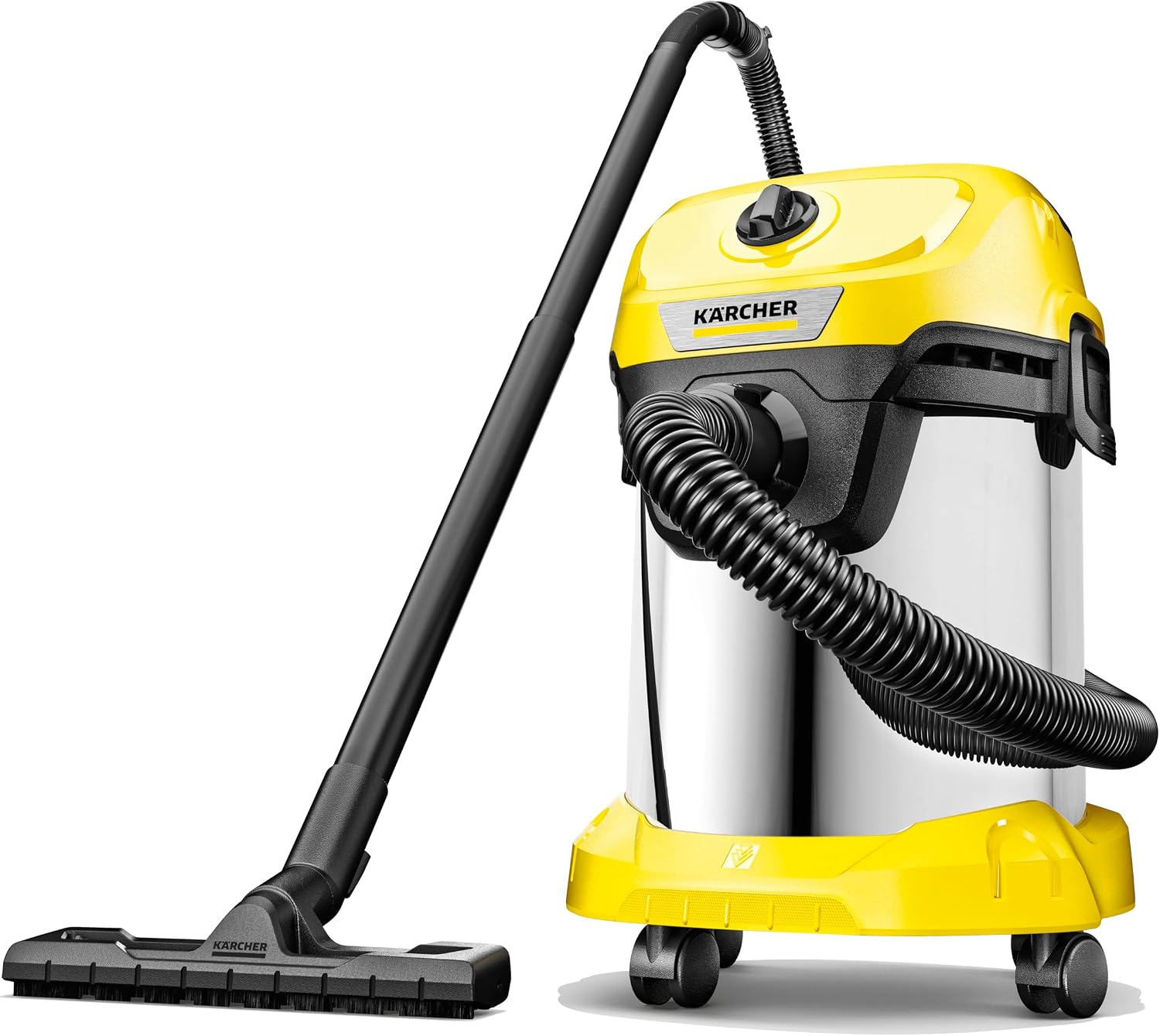 Detalle de KÄRCHER Aspirateur Eau et Poussières WD 3 S V-17/4/20 — 1000 W, cuve inox 17 l, soufflage, filtre cartouche