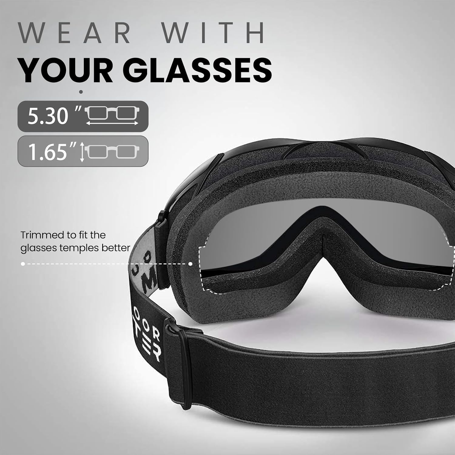 Detalle de OutdoorMaster OTG Ski Goggles 100% UV Protection 🥽