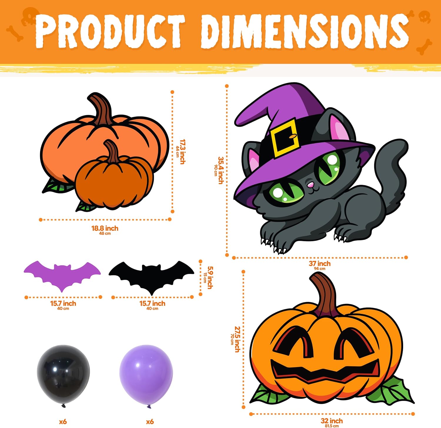 Detalle de JOYIN Halloween Black Cat Trunk or Treat Car Decoration Kit with Lights