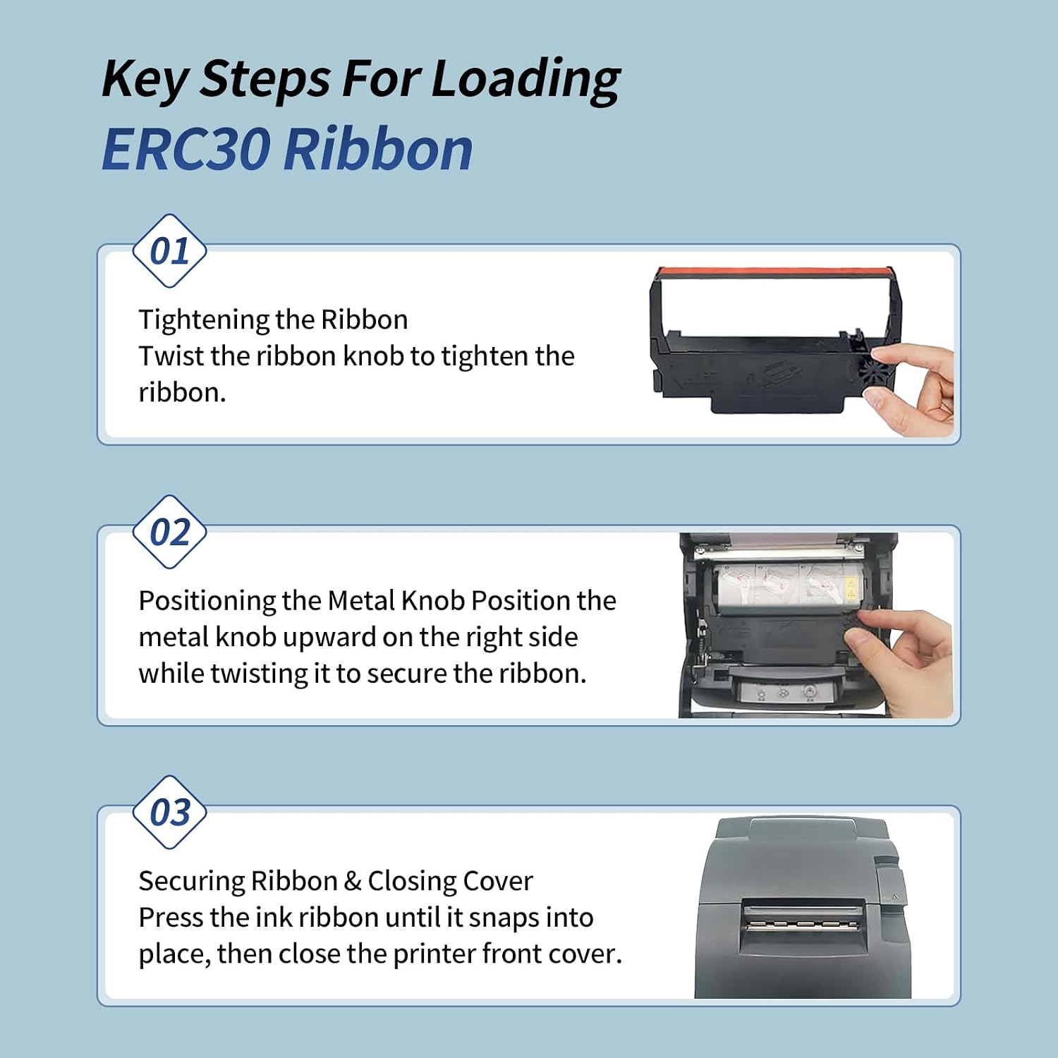 Detalle 2 de LinkDocs LERC30-24PK ERC30 Printer Ribbon, Black and Red, 24-Pack