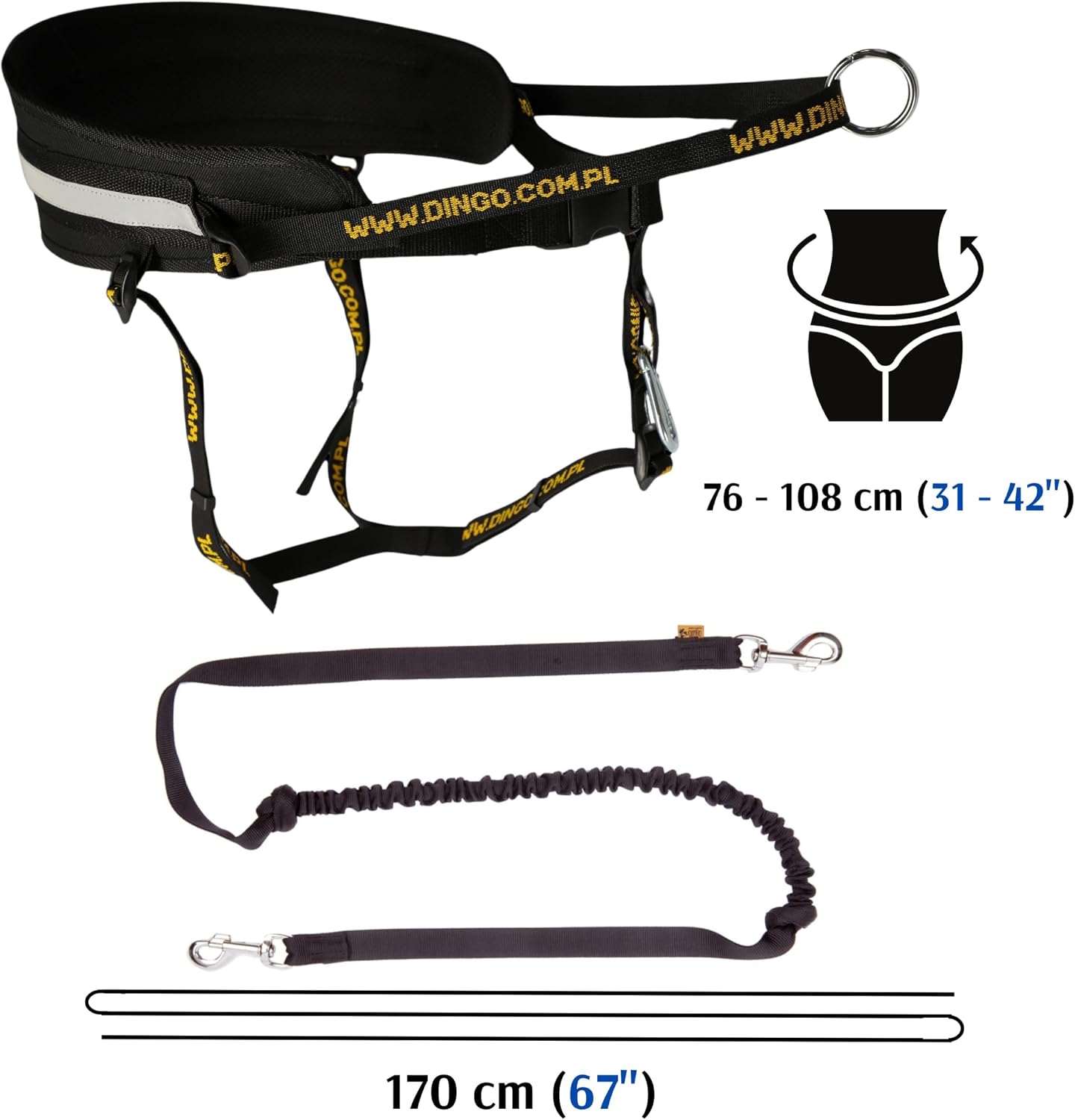 Detalle 2 de DINGO Canicross Set 170 cm lead