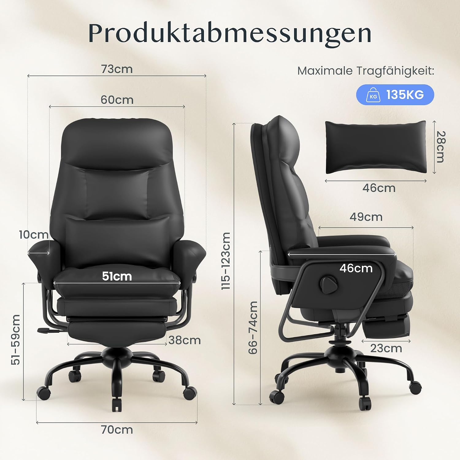 Detalle 2 de FLEXISPOT Cloudrest Chaise ergonomique 160°