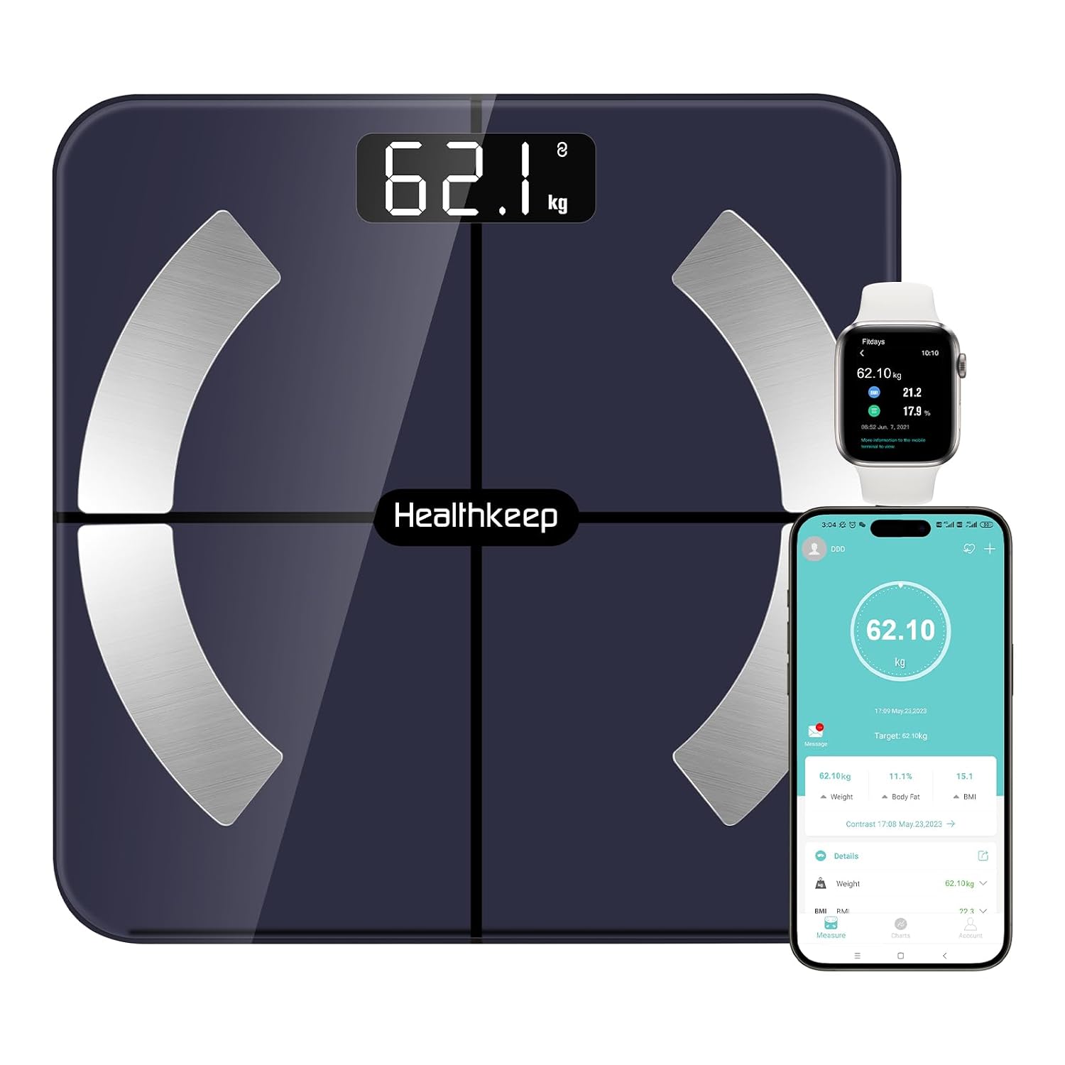 Detalle de Healthkeep Bilancia Intelligente Impedenziometrica Bluetooth