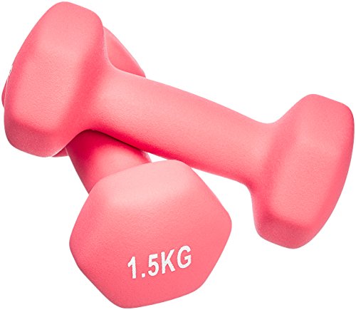 Thumbnail 1 de Amazon Basics Paire d'haltères en néoprène 1,5 kg (lot de 2) - Rose