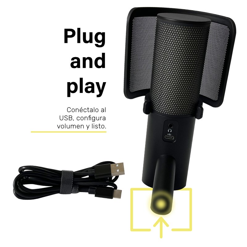 Detalle de Owlotech X3 Micrófono condensador negro 🎤