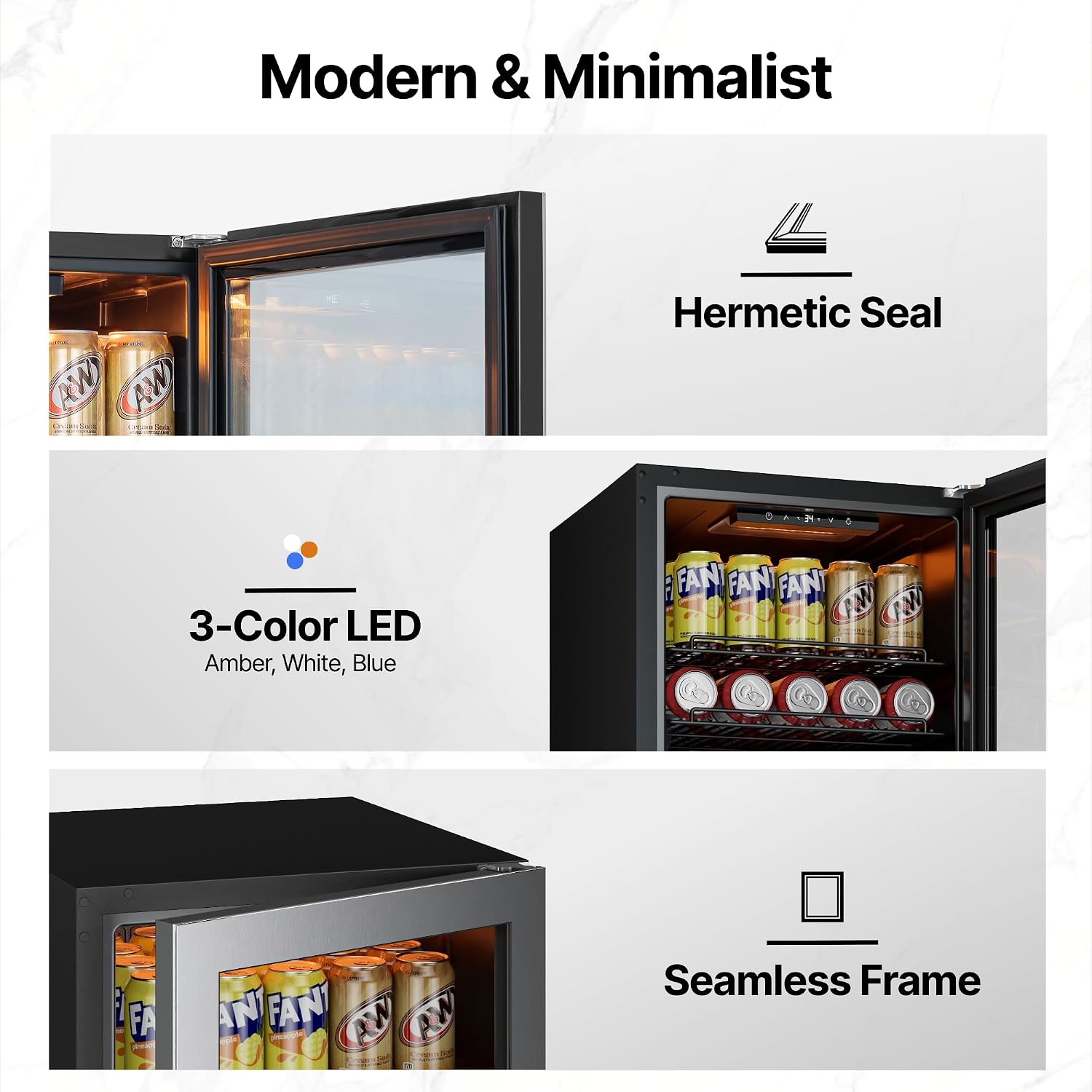 Thumbnail 6 de Ca'Lefort 85-Can Beverage Refrigerator with Reversible Glass Door and LED Lighting