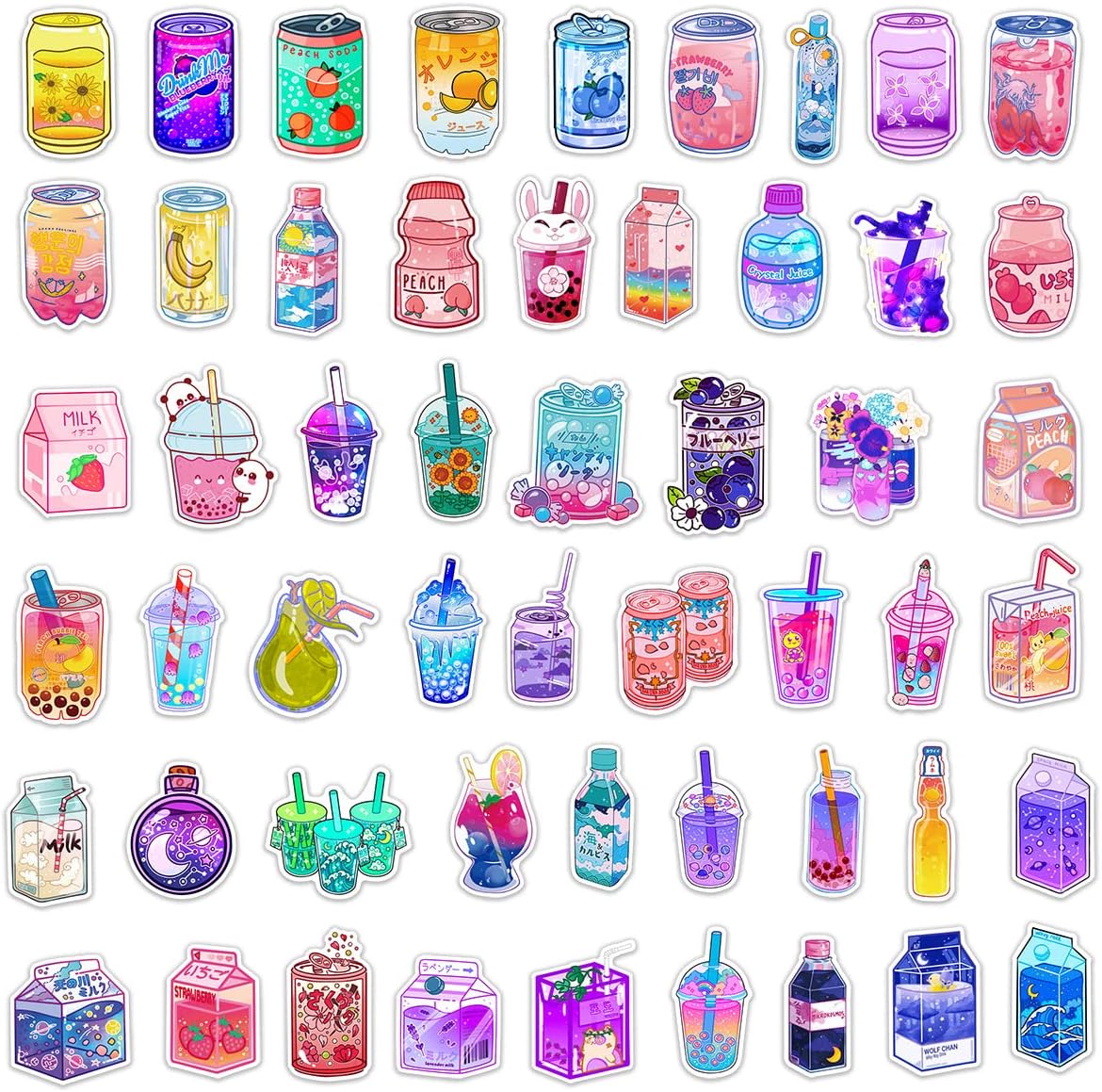 Detalle 2 de Drink Stickers, 50-Piece Vinyl Pack