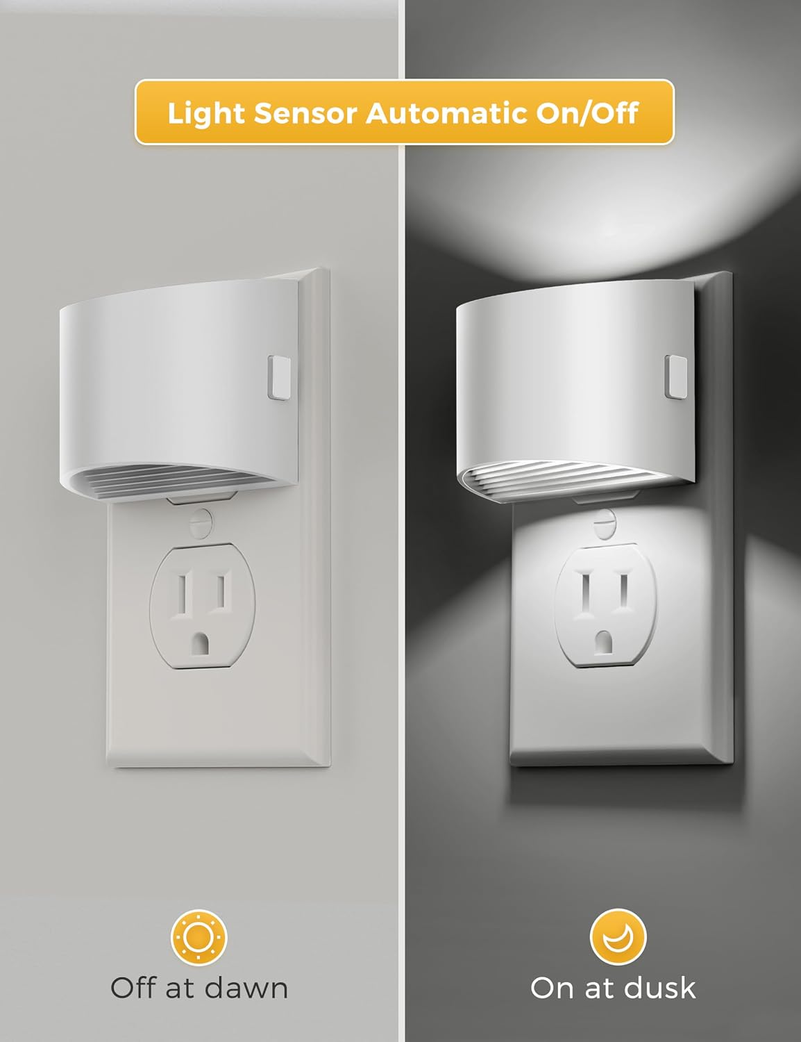 Detalle de L LOHAS LED Plug-In Night Lights, 2-Pack with 3-Level Dimming