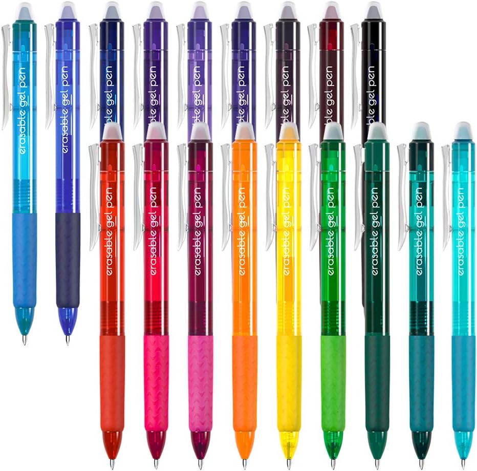 Detalle de Vanstek VanstekEGP18 Retractable Erasable Gel Pens, 18 Colors, 0.7 Fine Point