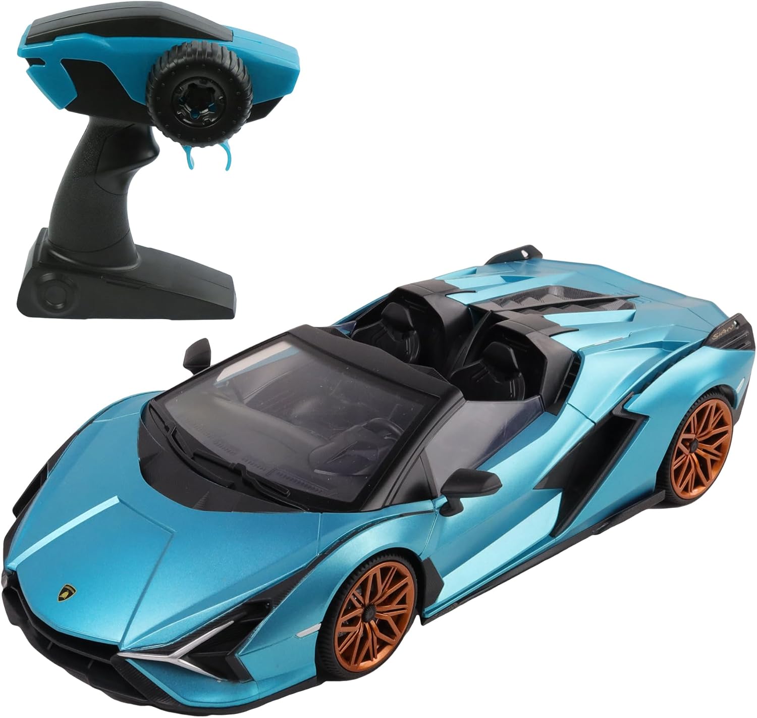 TURBO CHALLENGE Turbo Challenge Lamborghini Sian 1/16 RC Auto (2,4 GHz, 10 km/h, ab 6 Jahren) – Blau