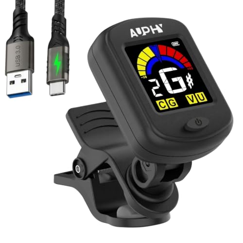 Detalle de AUPHY GT100 Rechargeable Clip-On Tuner for Guitar, Ukulele, Violin and More