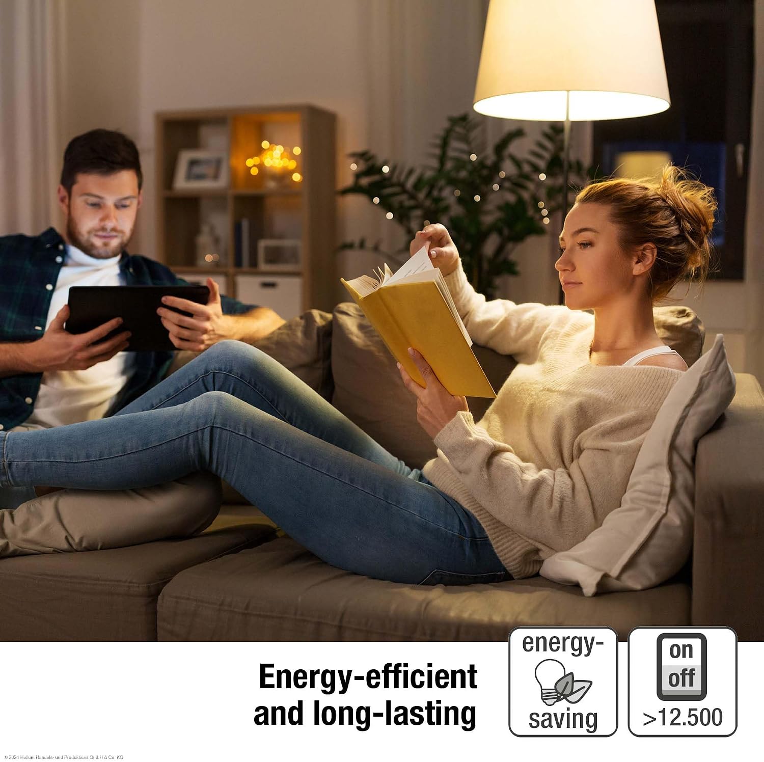 Detalle de Hellum 2060104 żarówka LED E27 A60, 470 lm, 2700 K, przezroczyste szkło