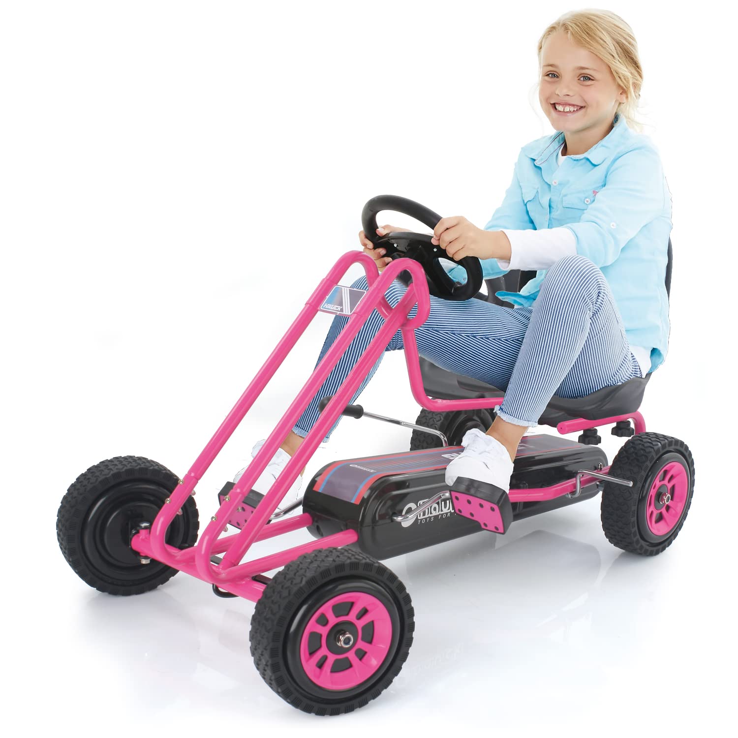 Thumbnail 1 de hauck Go-Kart Lightning für Kinder ab 4 Jahren bis 50 kg mit Handbremse, verstellbarem Sitz und Vor-/Rückwärtsgang (Pink)