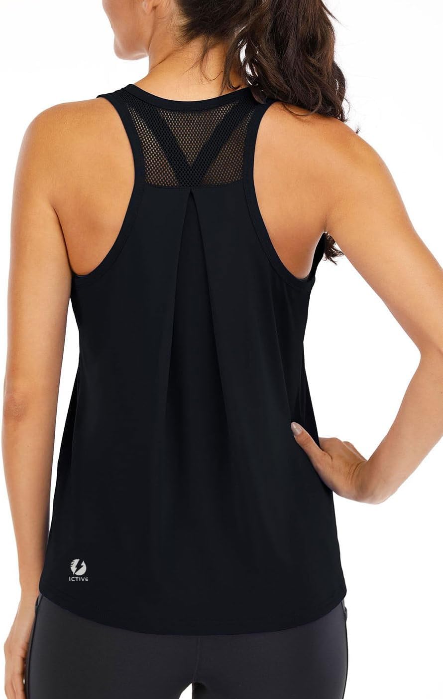 Detalle de ICTIVE Loose-Fit Racerback Workout Tank Top for Women with Mesh Back