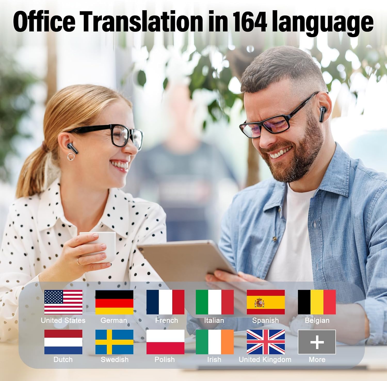 Thumbnail 2 de KI Kopfhörer Übersetzer (A68 Pro) – Bluetooth 5.4 Sprachübersetzer mit 164 Sprachen, ENC-Mikrofon