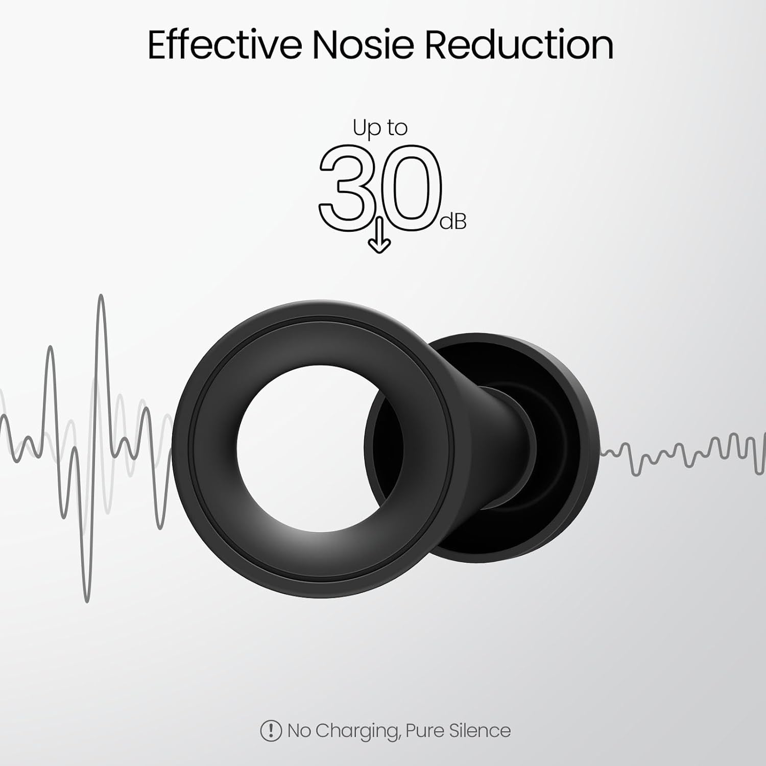 Detalle de Jayine Ear Plugs for Sleep: Reusable 30dB Silicone Hearing Protection (2 Pairs)