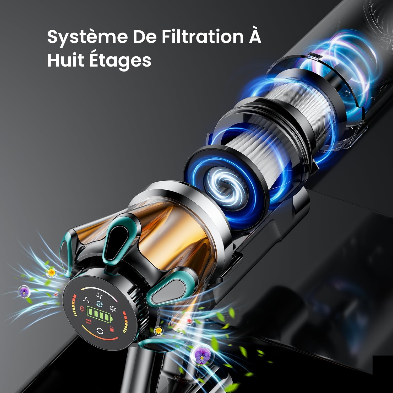 Thumbnail 6 de FDUXUD Aspirateur Balai sans Fil 55KPa – Puissance, Autonomie et Design Autoportant