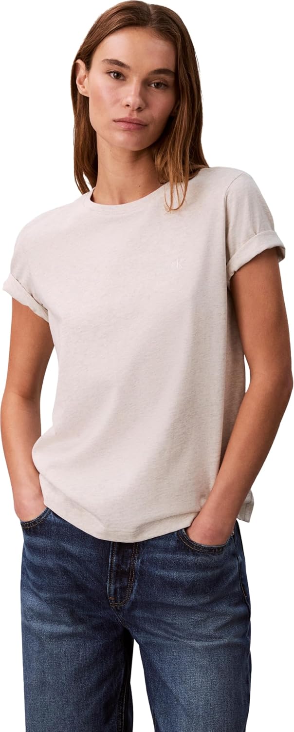 Detalle de Calvin Klein Donna T‑Shirt Maniche Corte Archive Jersey Tee con Scollo Rotondo