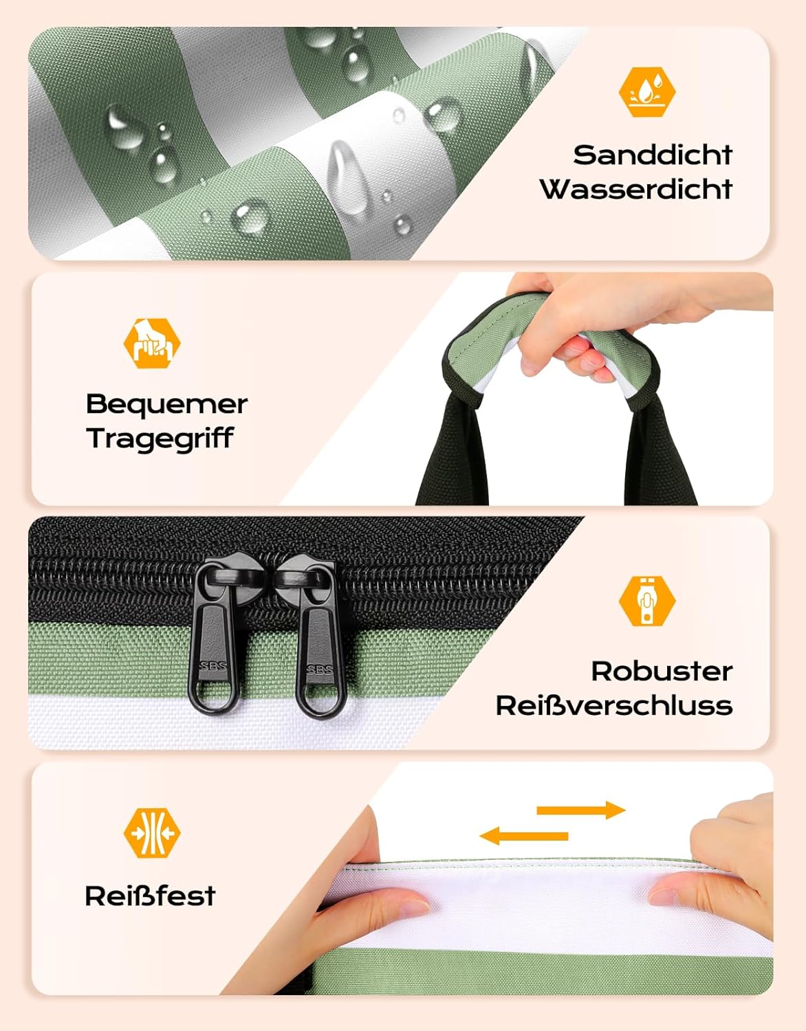 Thumbnail 6 de CIRYCASE Strandtasche XXL Familie mit Kühlfach – 54L, 2-in-1, wasserfest und faltbar