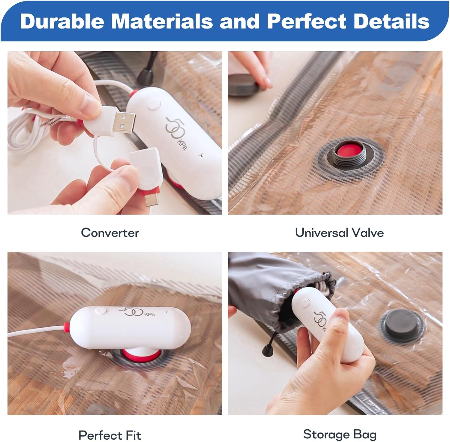 Thumbnail 5 de Vacbird Vacuum Storage Bags with Electric Pumps – 15 Pack (Travel, Luggage & Clothing)