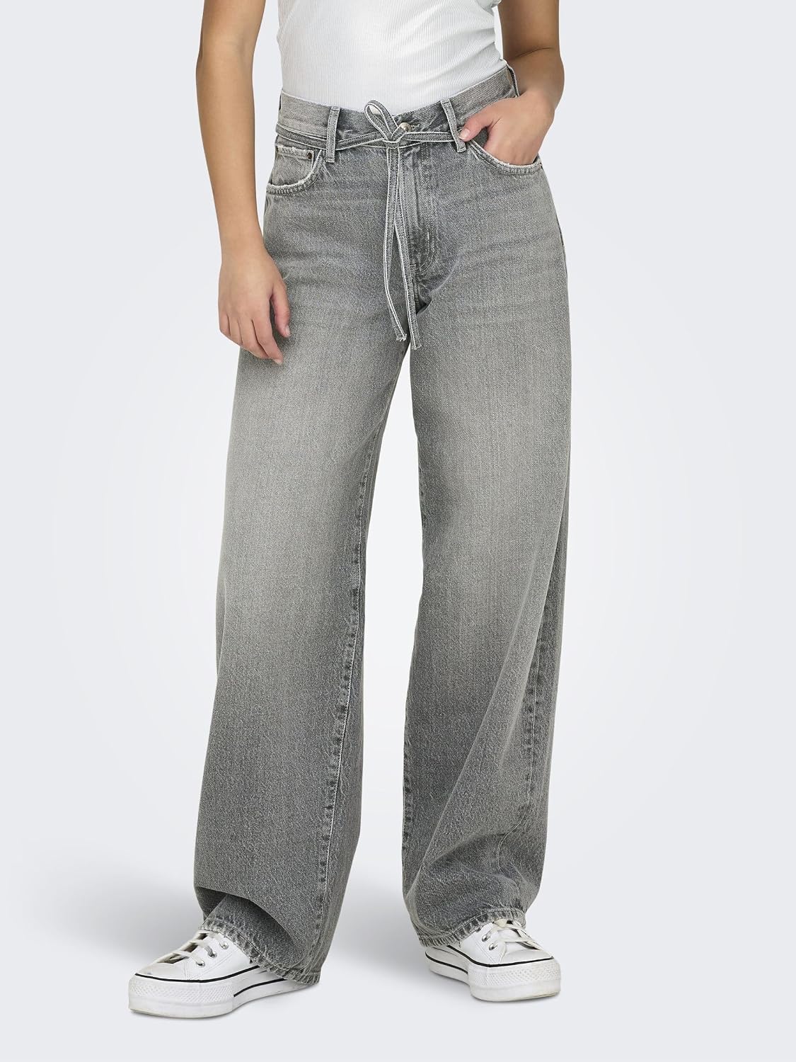 Detalle de ONLY Onlgianna jeans Medium Grey in denim leggero traspirante