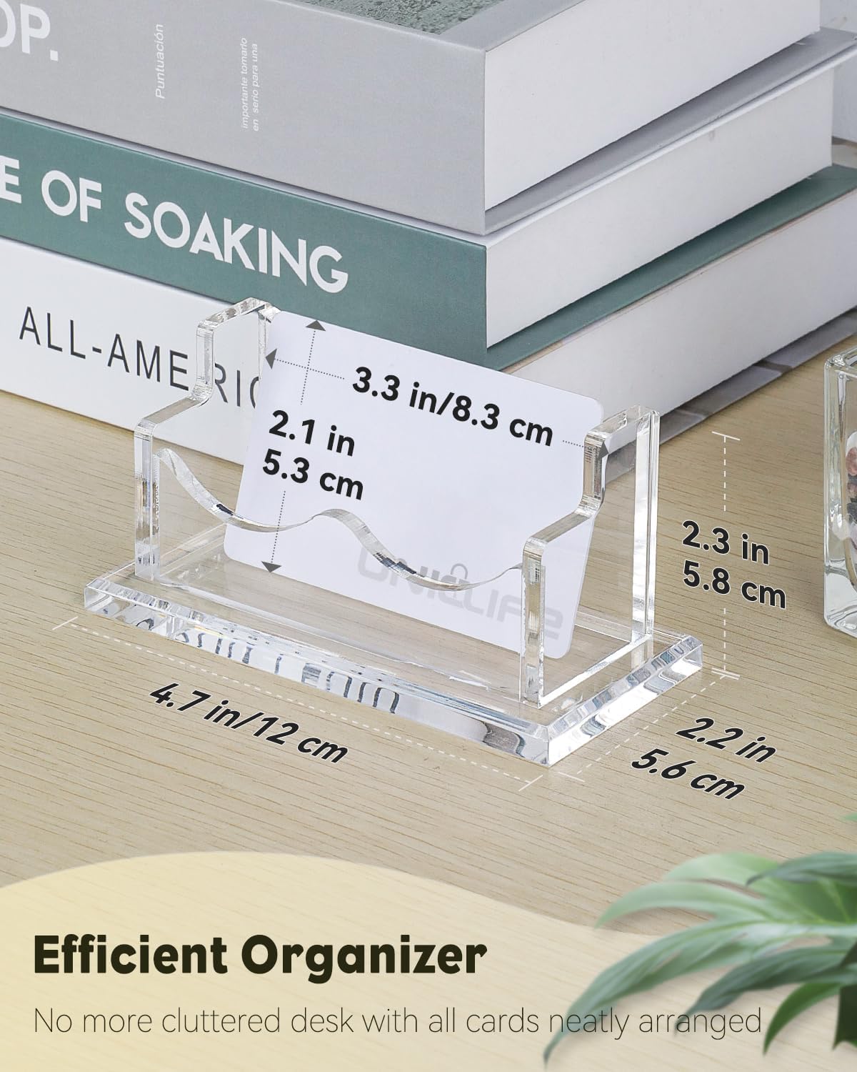 Thumbnail 5 de Porte-cartes de visite Uniclife en acrylique transparent – 1 fente, présentoir horizontal (capacité 60)