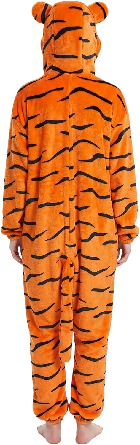 Detalle 1 de Hundredmore Adult Animal Onesie Pajamas, Plush One-Piece with Hood and Pockets