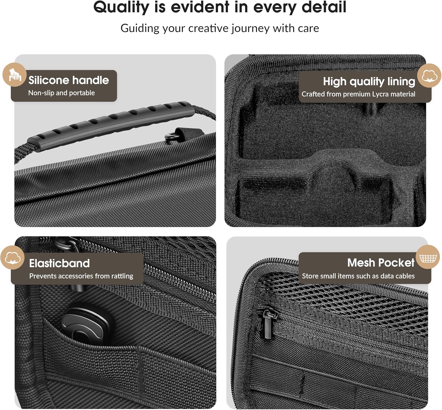 Detalle de STARTRC PHOTO Schutztasche für DJI Osmo Pocket 4 Kreativ Combo – PU Tragetasche mit Stoßschutz und Tragegriff