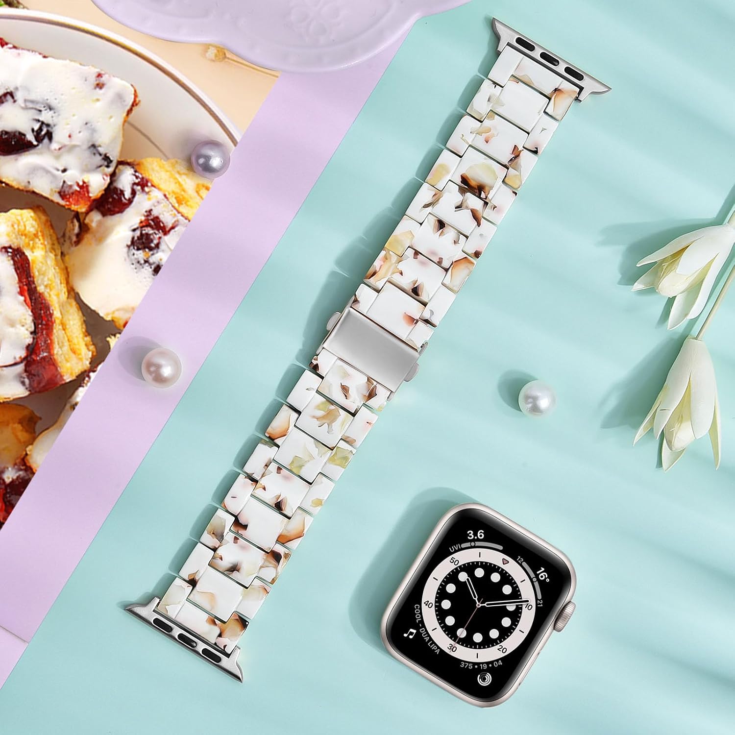 Thumbnail 6 de V.R.HOPE Modern Resin Straps for Apple Watch (44–49mm) — Lightweight, Skin‑friendly, with concealed clasp