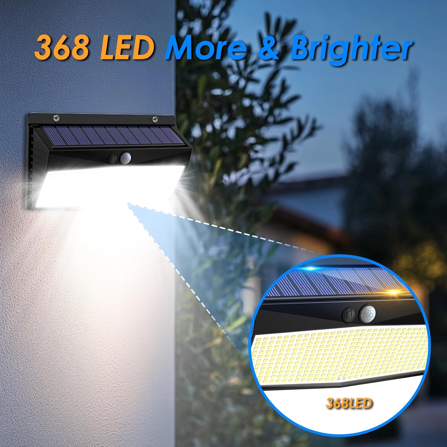 Thumbnail 4 de Peasur 368LED Solarlampen Außen mit Bewegungsmelder – 2er-Set, IP65