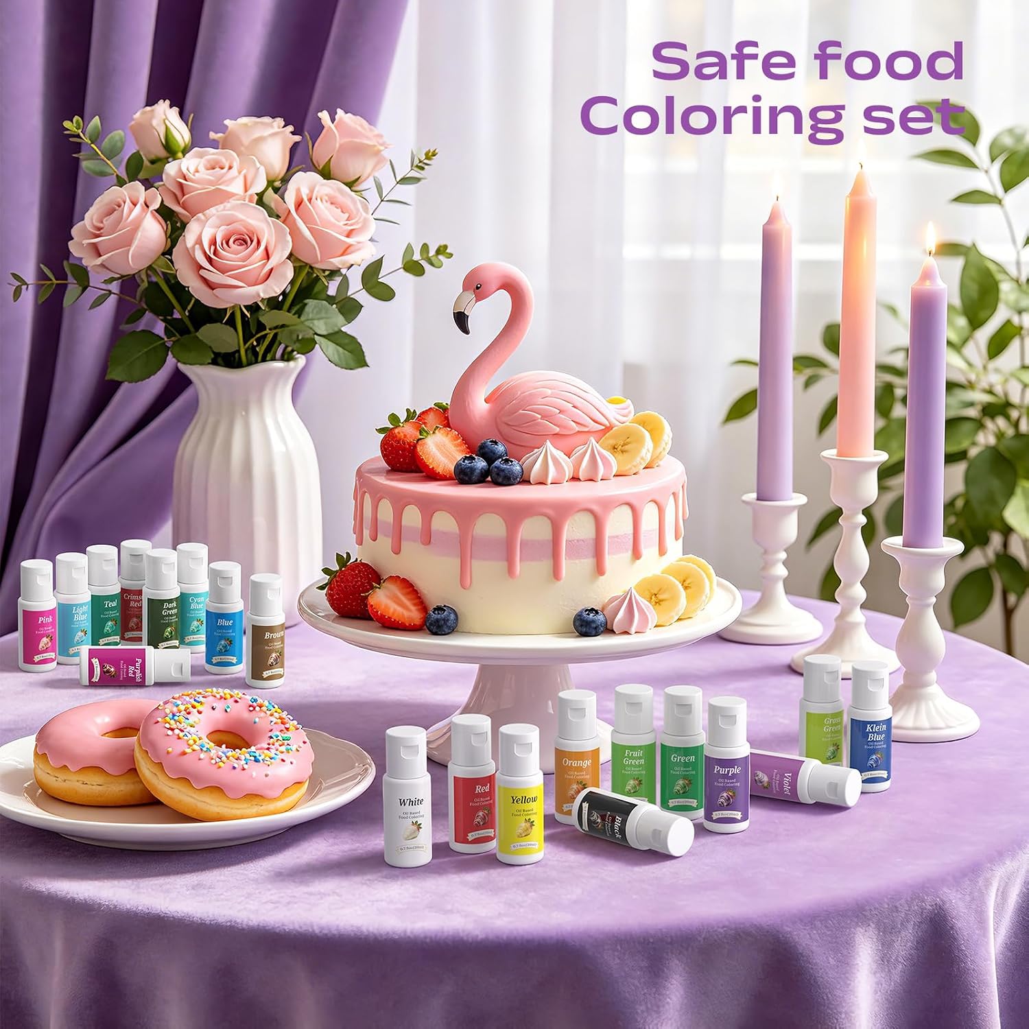 Detalle 2 de Oil-Based Food Coloring for Chocolate, 20 Colors, 0.7 fl oz Bottles