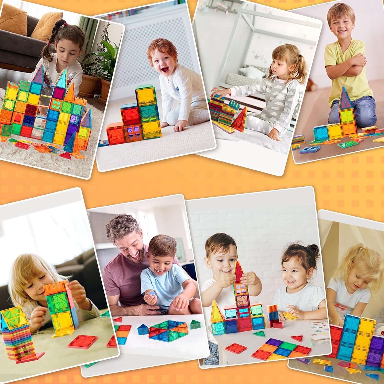 Detalle de FNJO Magnetic Tiles 110PCS: A practical, versatile magnetic building set for kids
