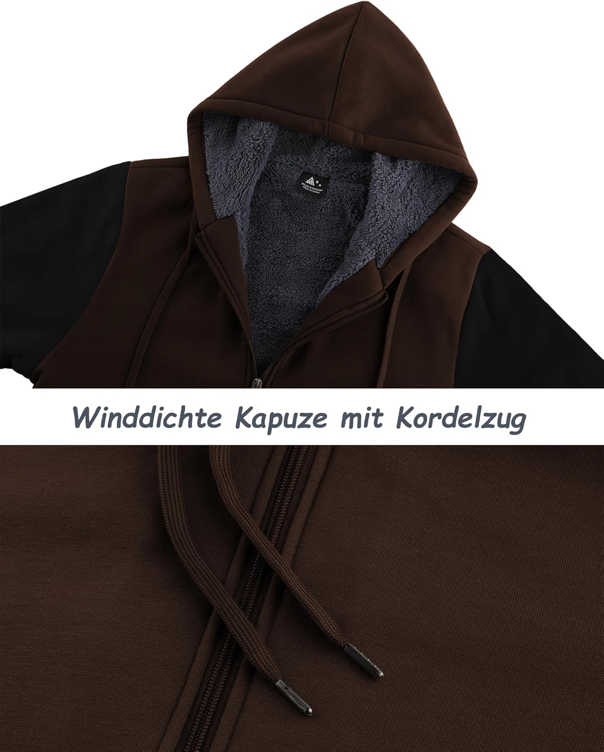 Thumbnail 2 de LLdress Giacca con Cappuccio da Uomo in pile con Cerniera – Calda, antivento e comoda per escursionismo