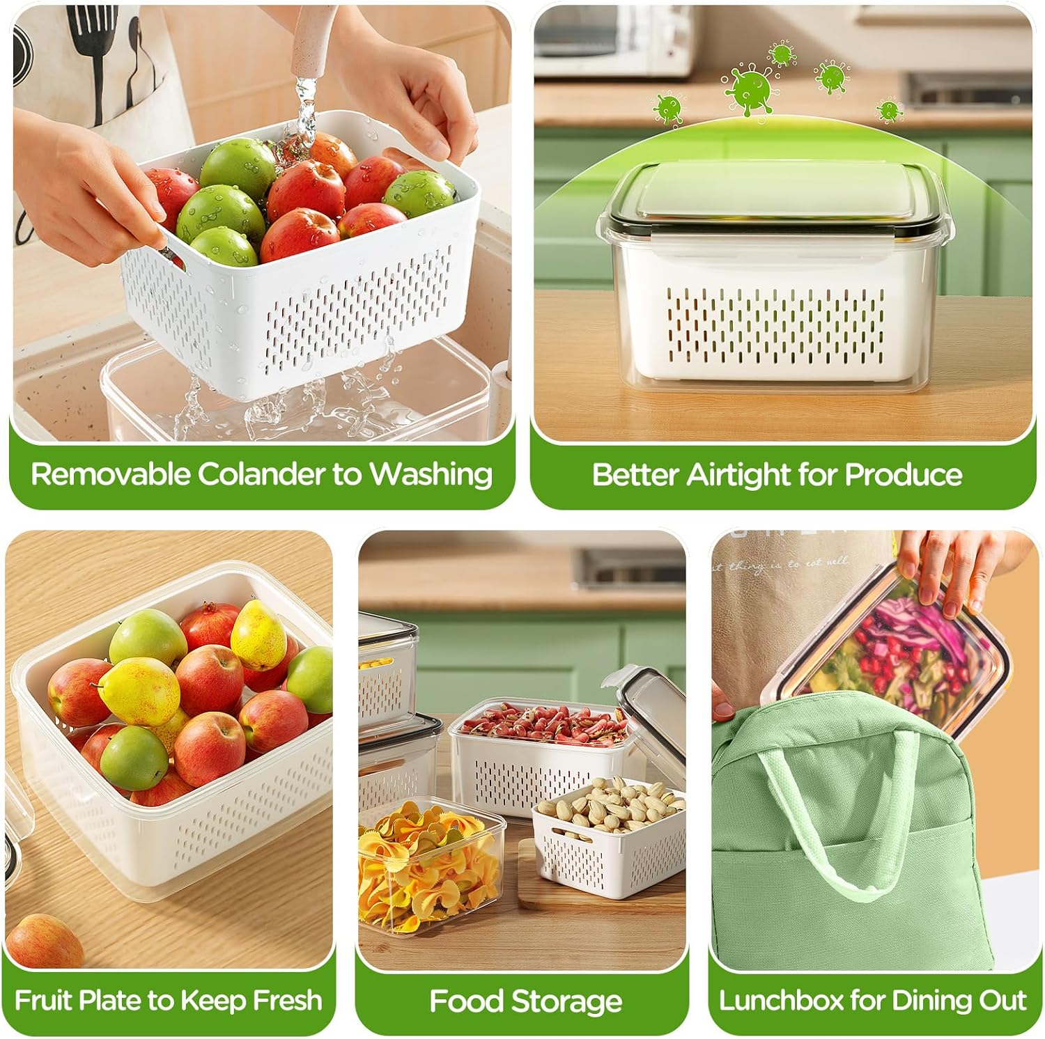 Thumbnail 6 de Fruit Storage Containers 4-Pack for Fridge 🥗