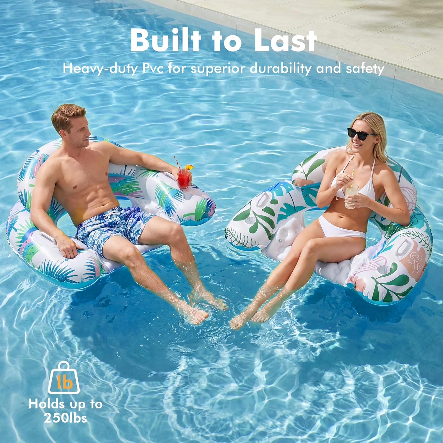 Thumbnail 6 de OKSUWATER 3-Pack Adult Pool Floats with Two Cup Holders