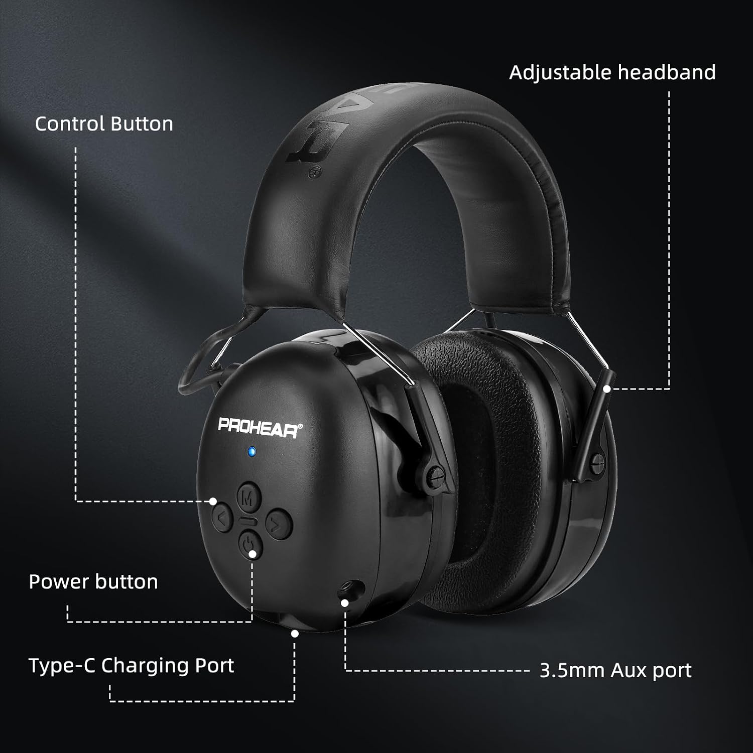 Thumbnail 4 de PROHEAR 037 Wireless Bluetooth Ear Defenders 1500 mAh