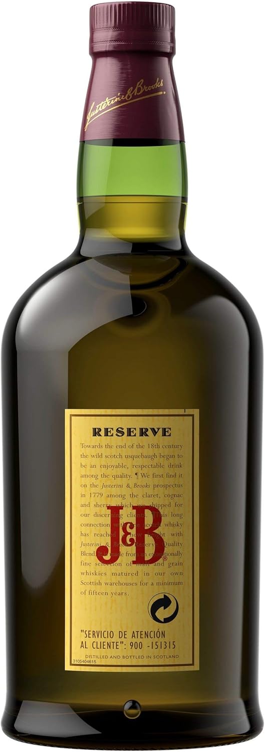 Detalle 2 de J&B Reserve 15 Años 🥃 Whisky Escocés Blended 700 ml