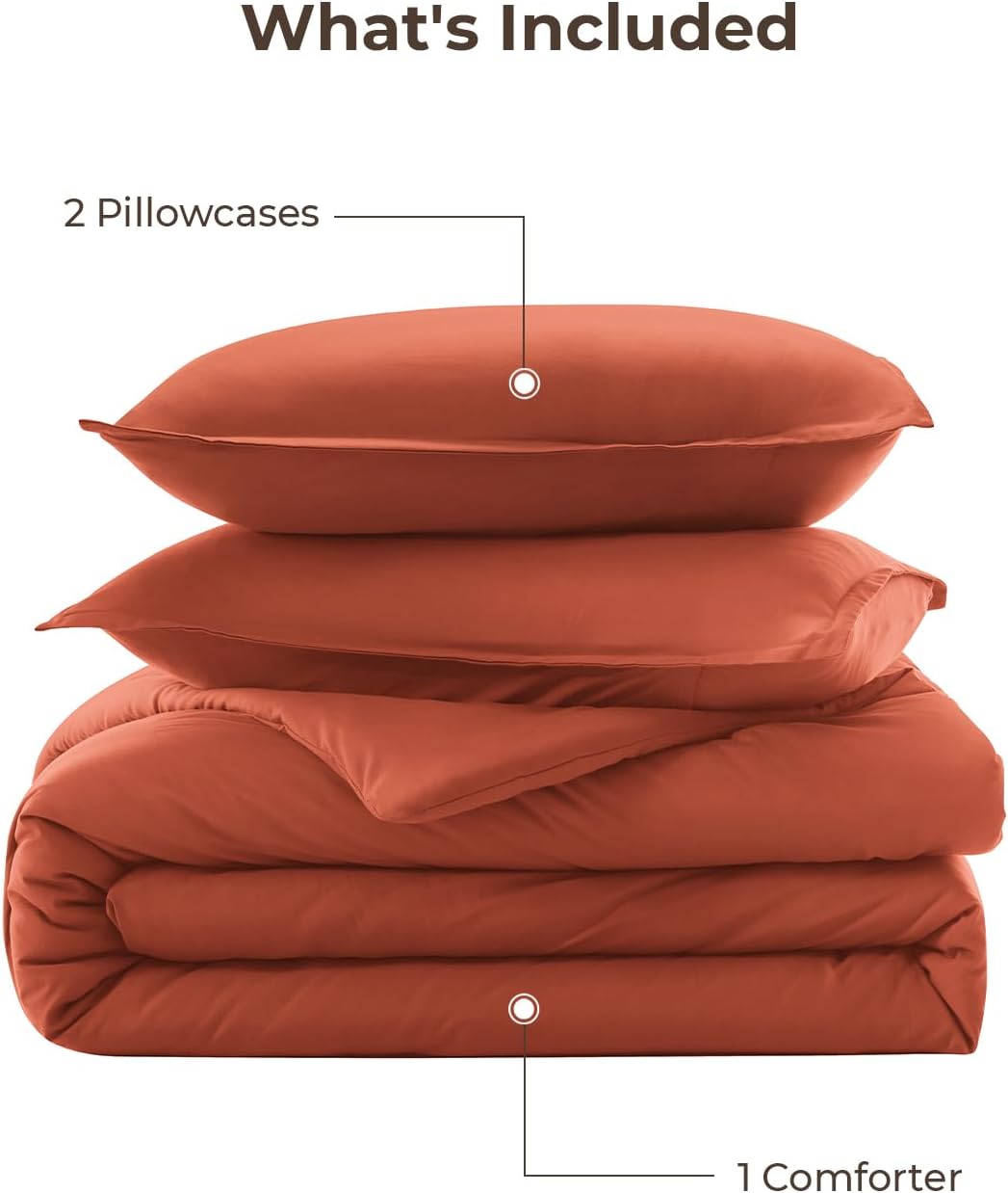 Thumbnail 6 de Litanika Comforter King Size Bed Set Burnt Orange – 3 Pieces