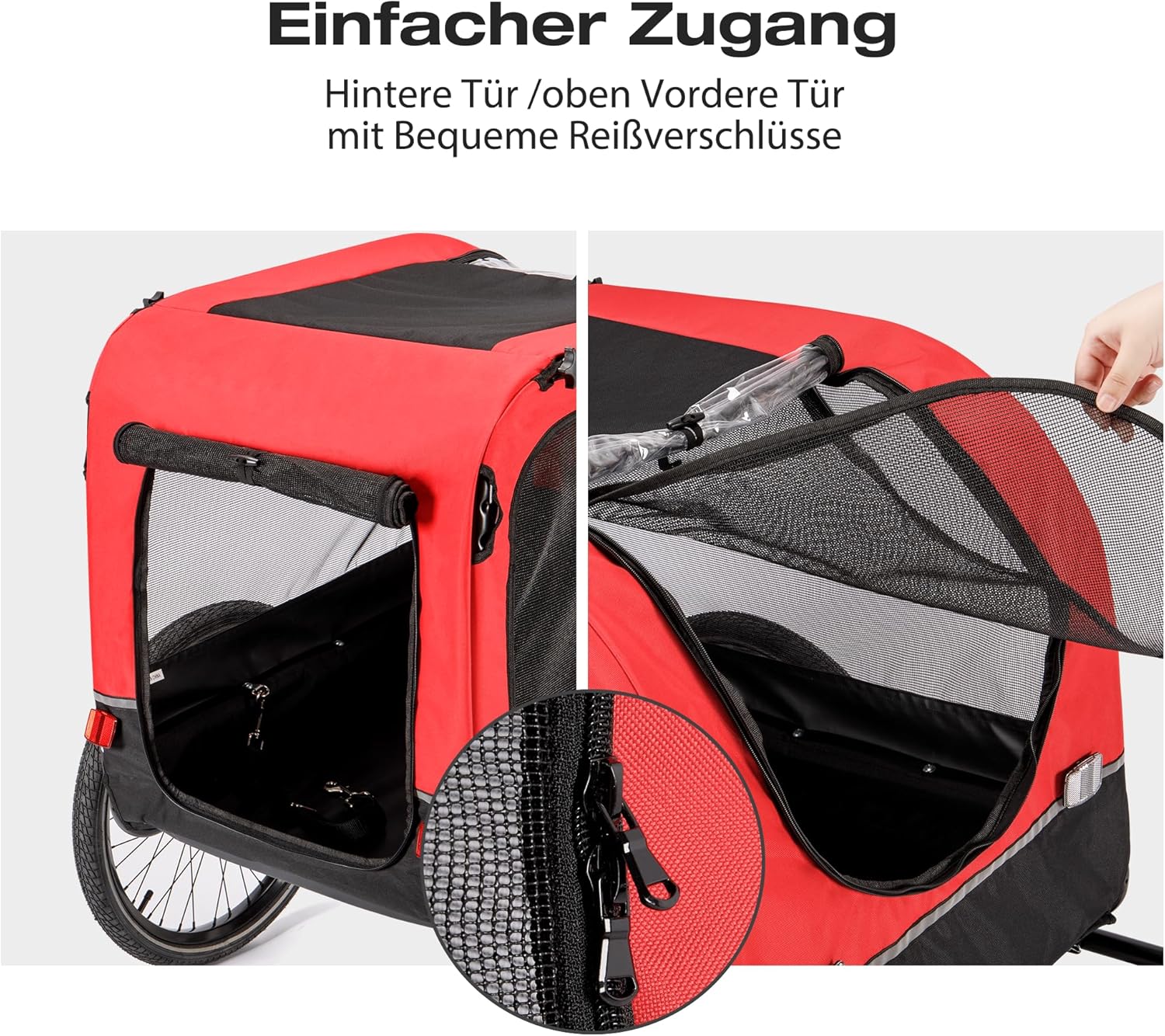Thumbnail 2 de CXWXC Fahrradanhänger für Hunde 2-in-1 als Fahrradanhänger & Jogger – bis 40 kg, mit Stoßdämpfer