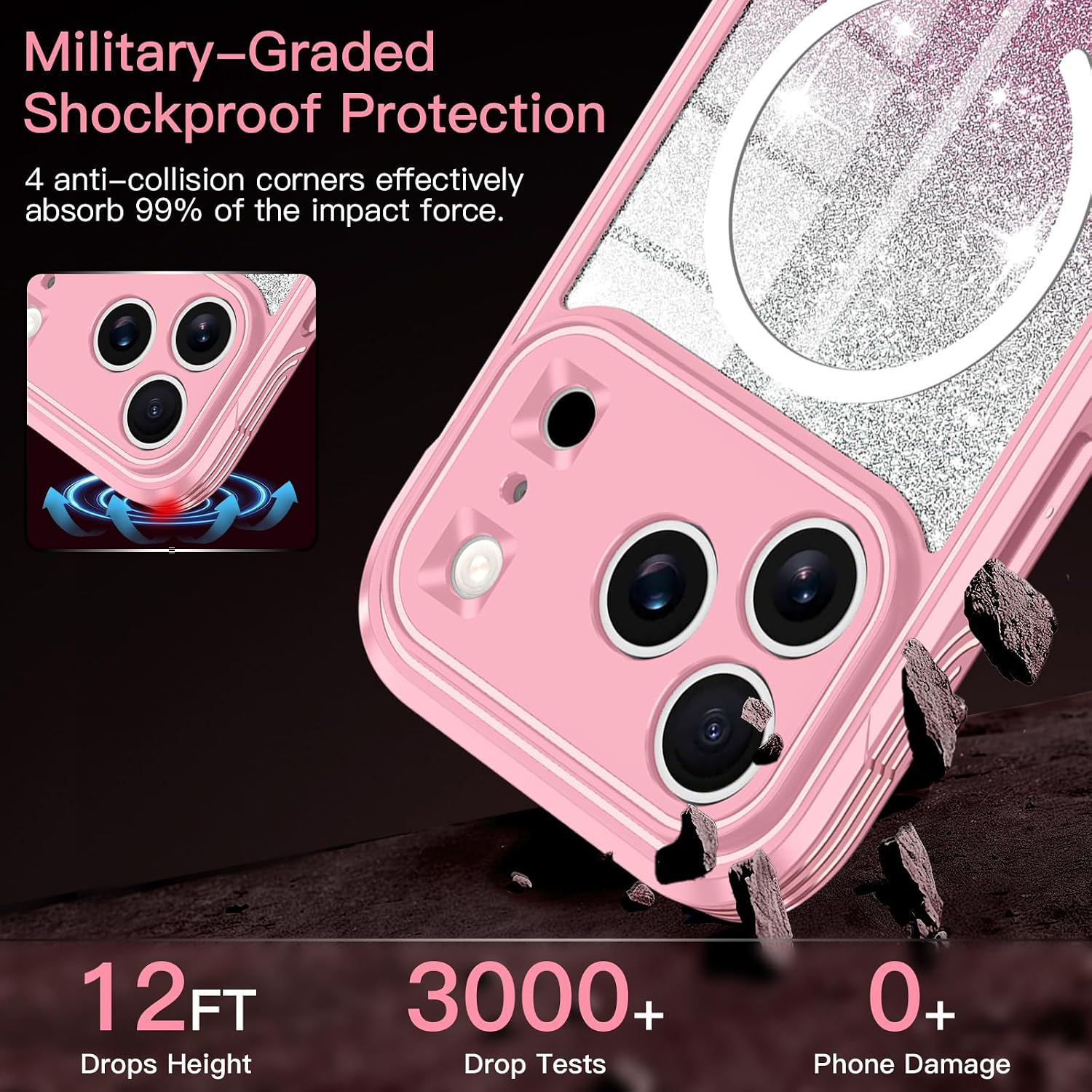 Detalle 2 de Hekodonk HC0975-01 iPhone 17 Pro Max Case with MagSafe and Built-In Protection