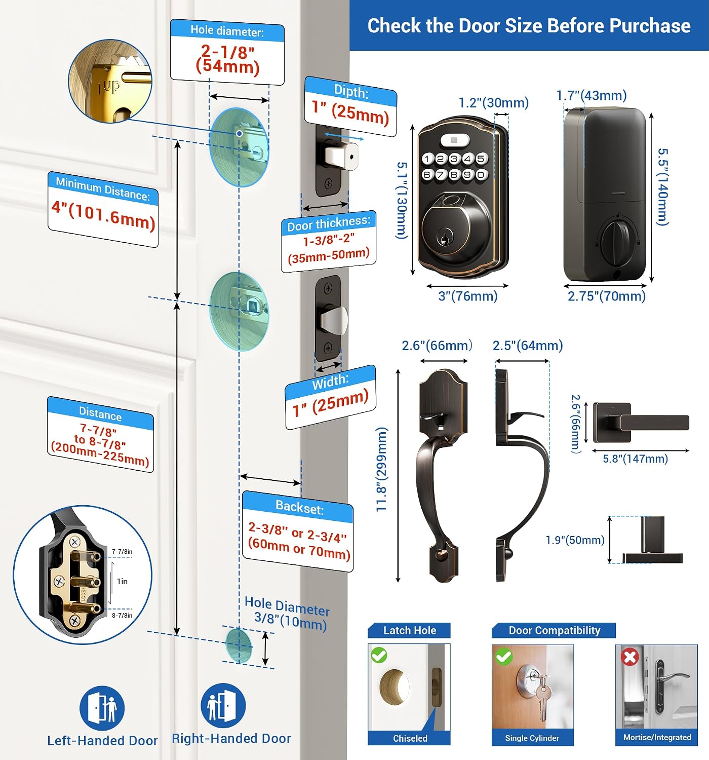 Detalle de Veise Fingerprint Deadbolt Lock KS02D