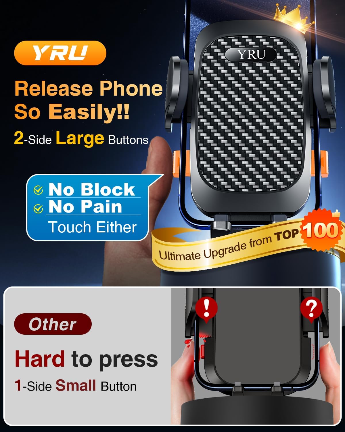 Thumbnail 6 de YRU True Military-Grade 90+LBS Car Mount