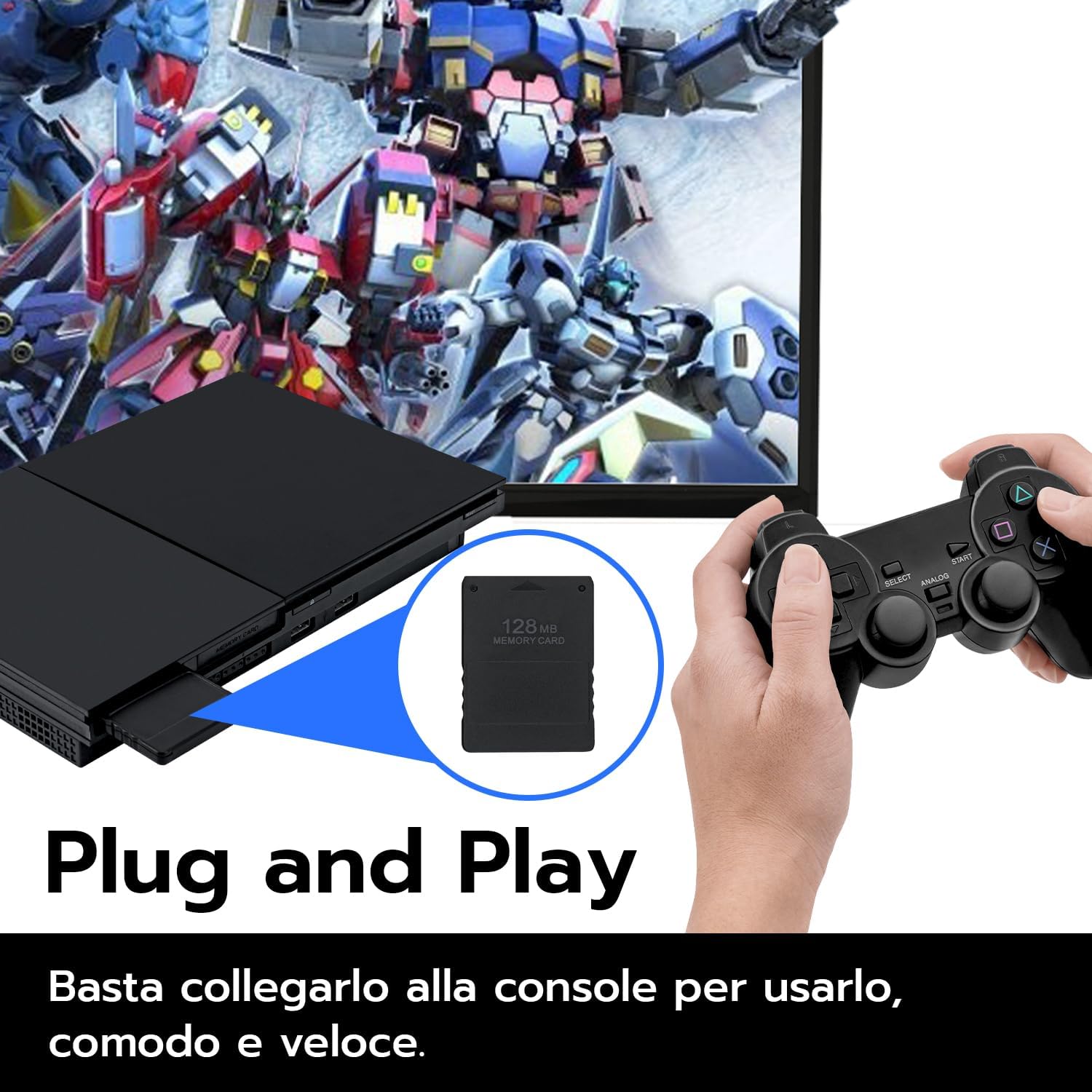 Detalle de Wigearss Scheda di Memoria 128MB Alta Velocità per Backup della Console PS2