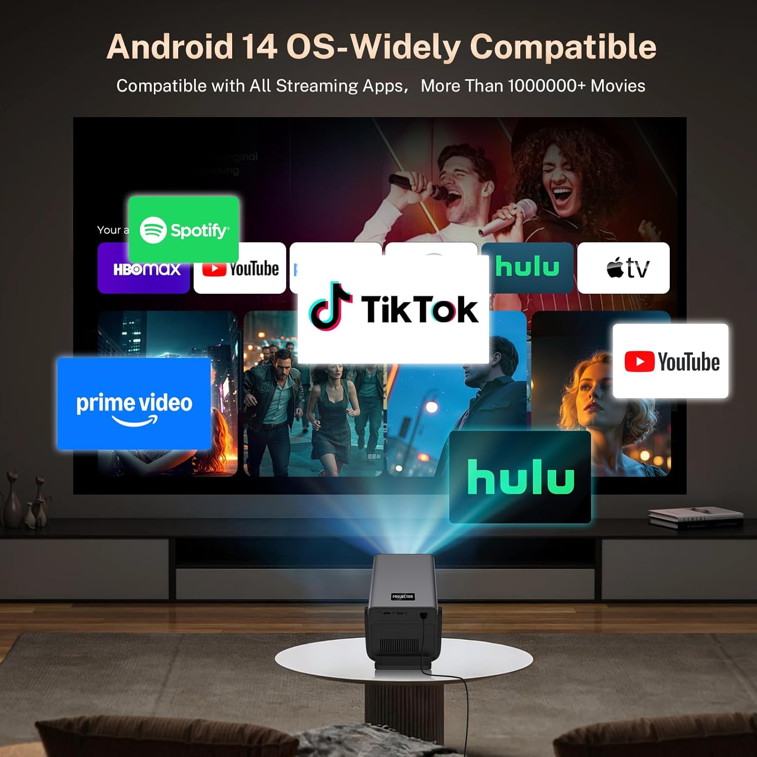Thumbnail 3 de X7 Native 1080P Smart Projector with Android 14 OS — 2000 ANSI, 4K Support