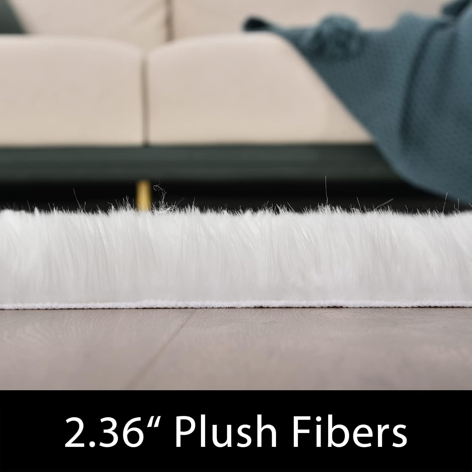 Detalle de Latepis Area Rugs 6x9 Faux Fur Sheepskin Rug