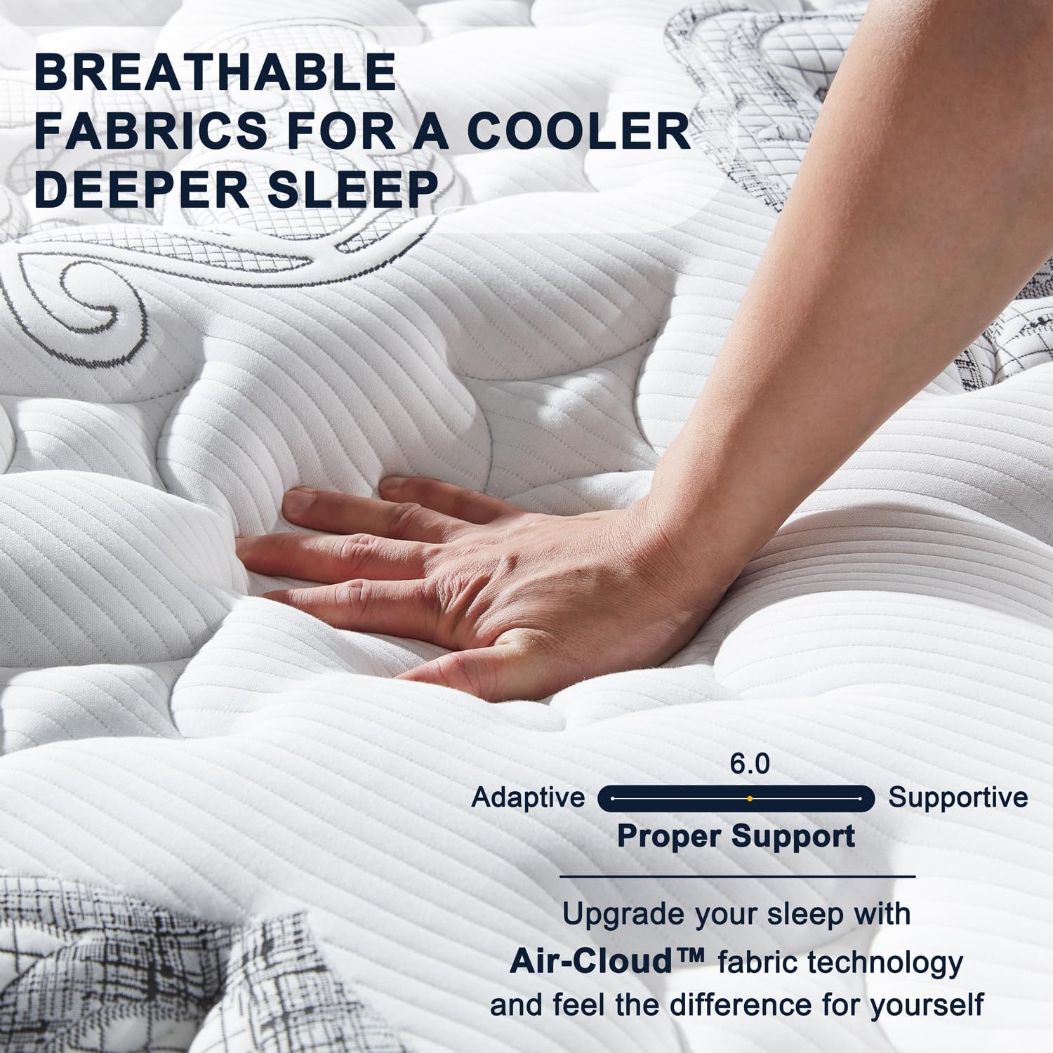 Detalle 2 de Maranon 14-Inch King Hybrid Mattress with Gel Memory Foam and Pocketed Coils