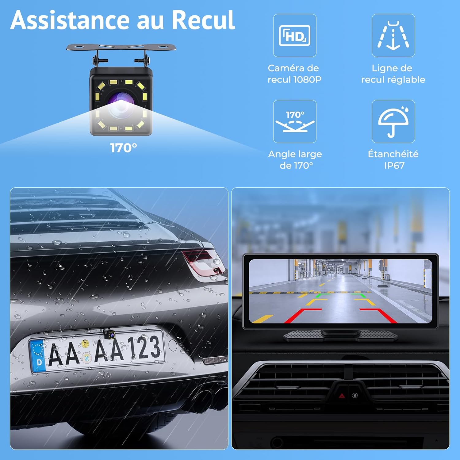 Thumbnail 3 de Wonsidary Carplay 10,26'' — Écran multimédia sans fil avec CarPlay/Android Auto, caméra de recul et commandes au volant