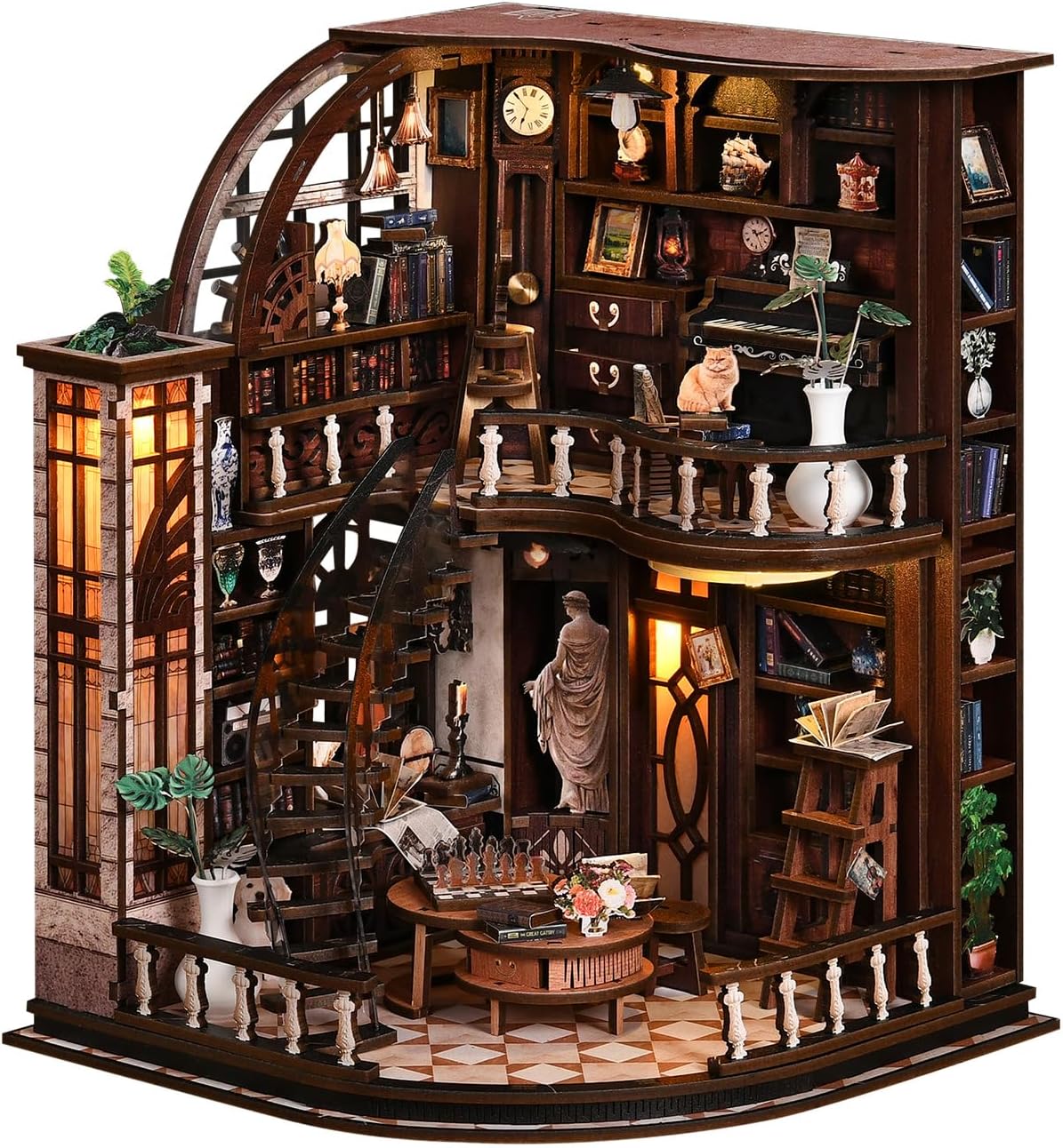 Thumbnail 6 de BATTREVO Book Nook Kit - Archives de Livres: kit DIY en bois avec LED et puzzle 3D