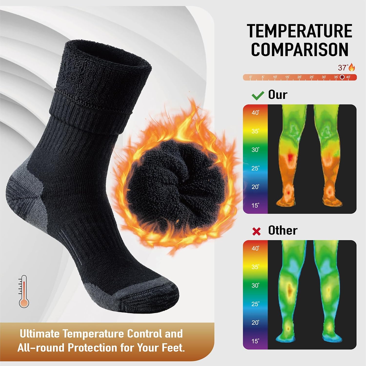 Thumbnail 2 de Merino wool hiking socks 3 pairs