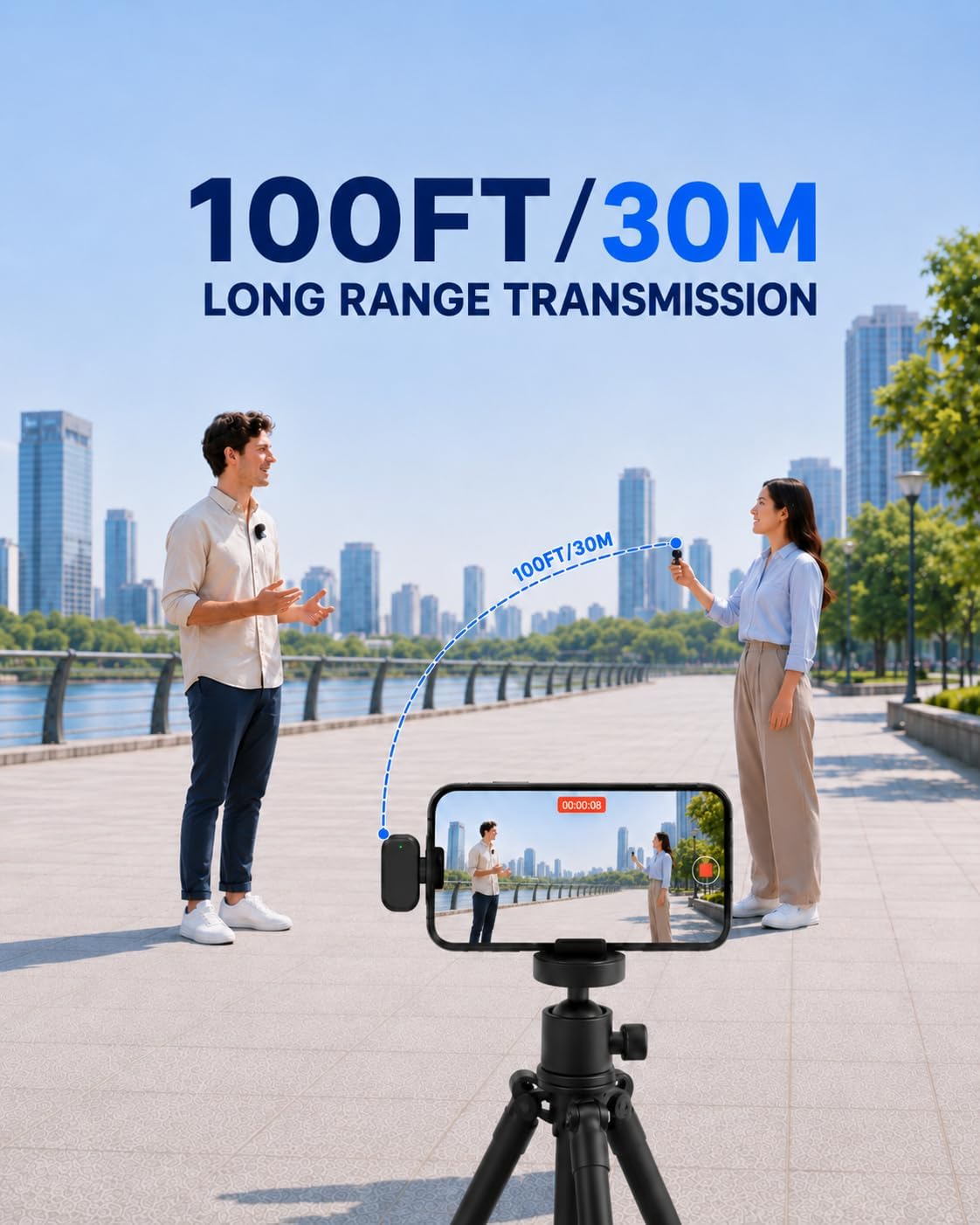 Detalle de Wireless Lavalier Microphone with Magnetic Clip